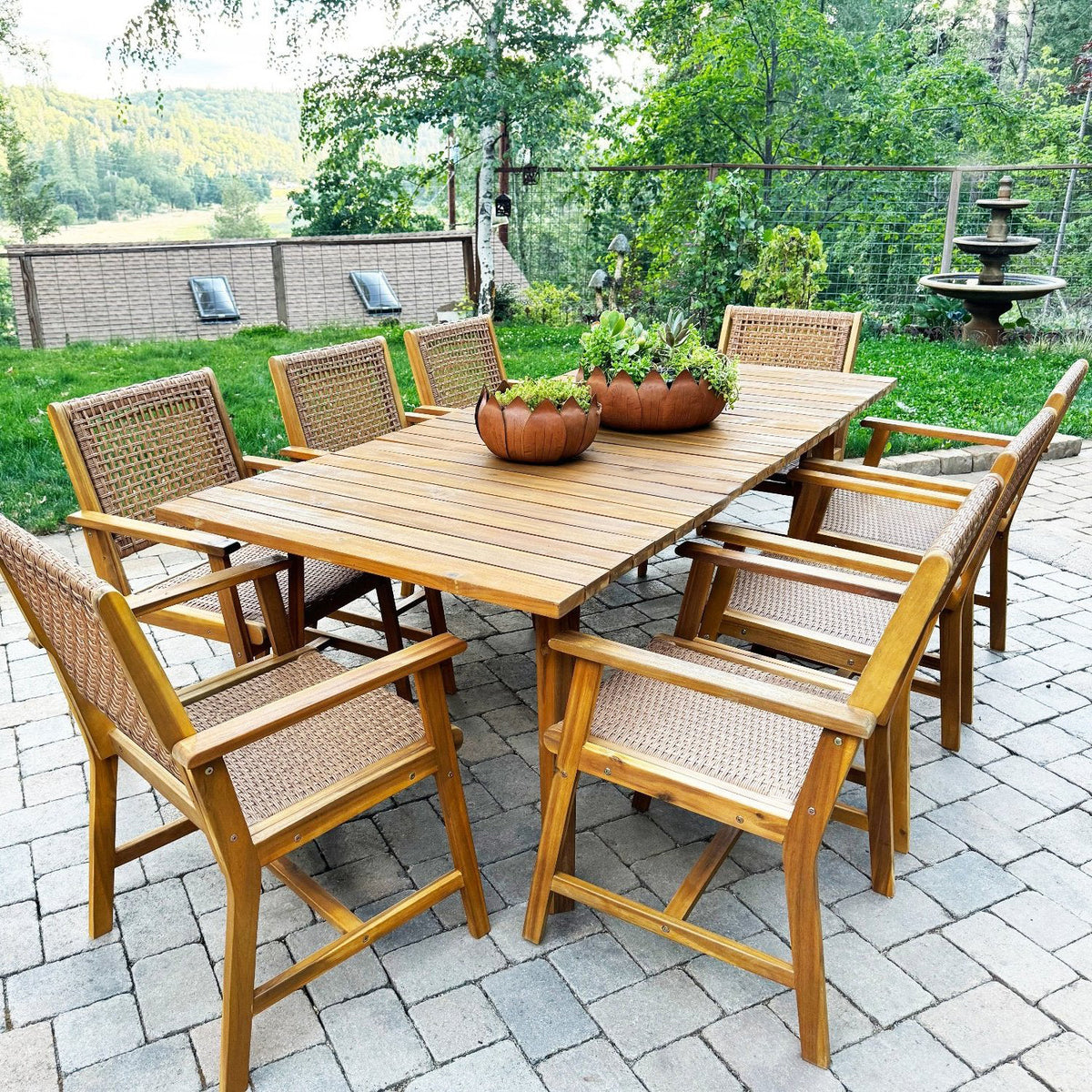 Wood Patio Chairs Phi Villa Acacia Wood Patio Dining Chairs With