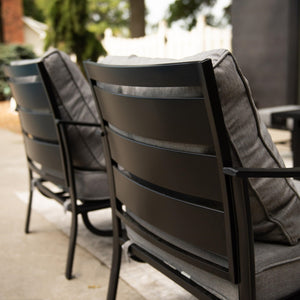 9-Seater Patio Metal Wave Sofa Sets With Fire Pit Table