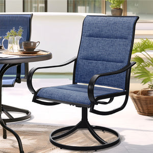 Patio Upgraded Padded Swivel Dining Chairs for Porch, Deck, Backyard PHI VILLA
