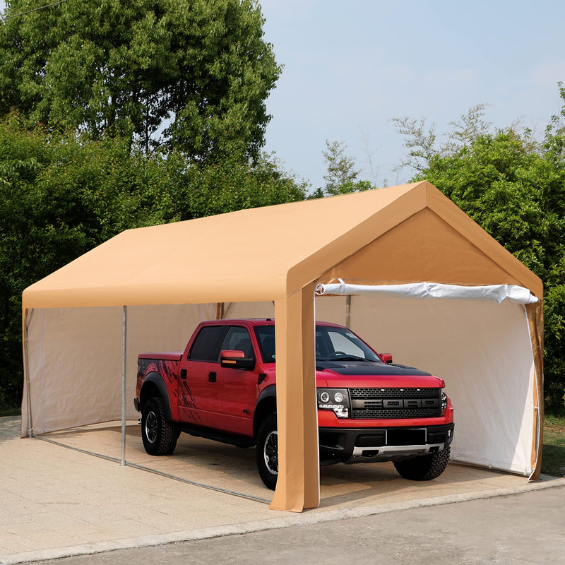 PHI VILLA 10x20 ft Heavy Duty Carport Canopy Instant Garage with Removable Sidewalls and Doors