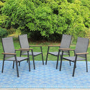 PHI VILLA Outdoor Aluminum Stackable Textilene  Sling Chairs
