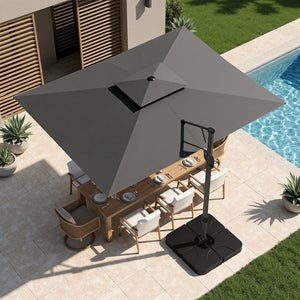 9X12ft Hydraulic Cantilever Patio Umbrellas in 4 Colors