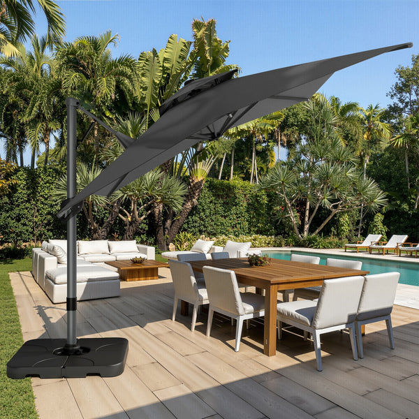 9X12ft Hydraulic Cantilever Patio Umbrellas in 4 Colors