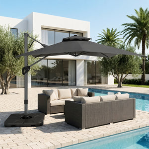 9X12ft Hydraulic Cantilever Patio Umbrellas in 4 Colors
