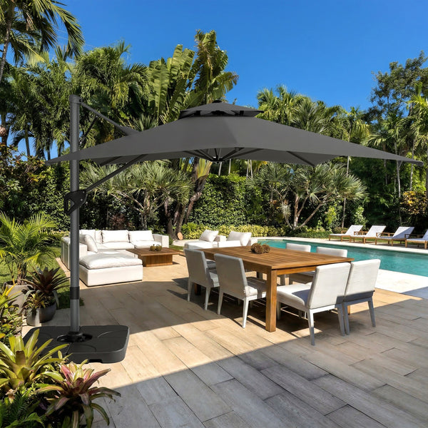 9X12ft Hydraulic Cantilever Patio Umbrellas in 4 Colors