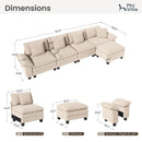 Cloud-like Living Room Sofa Couch Modular Sectional Corduroy Large Set
