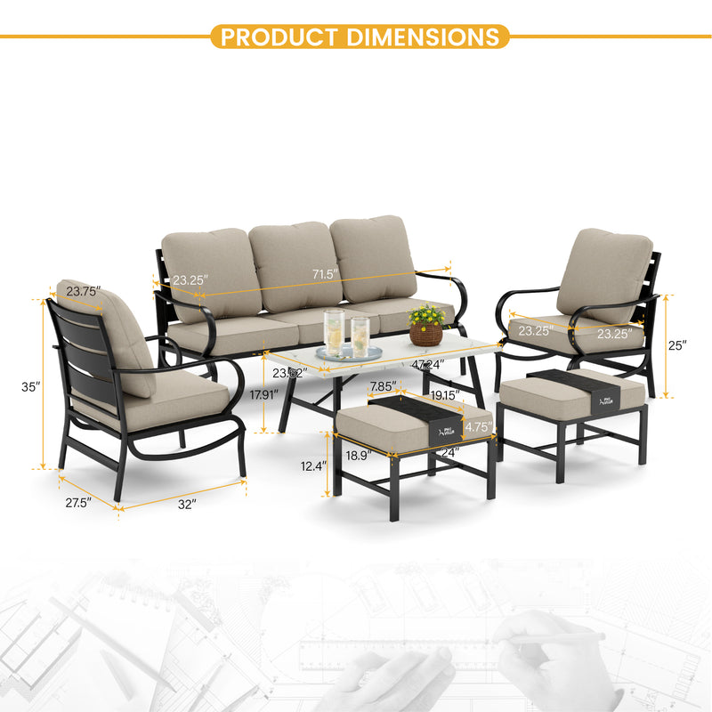 Phi Villa 15-Person Outdoor Patio Furniture Combination Set with Sofa Set, Dining Set, and Double Sided Umbrella