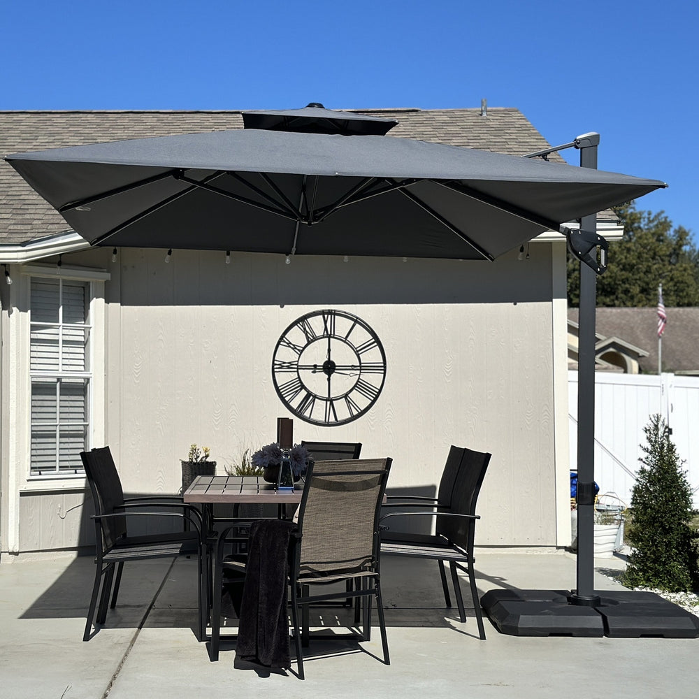 9X12ft Hydraulic Cantilever Patio Umbrellas in 4 Colors