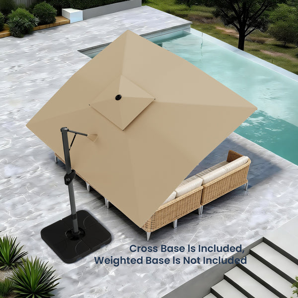 9X12ft Hydraulic Cantilever Patio Umbrellas in 4 Colors