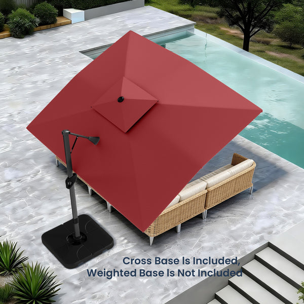 9X12ft Hydraulic Cantilever Patio Umbrellas in 4 Colors