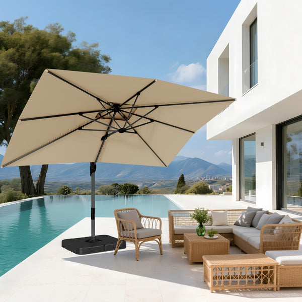 4 foot patio umbrella 9X12ft Hydraulic Cantilever Patio Umbrellas in 4 Colors
