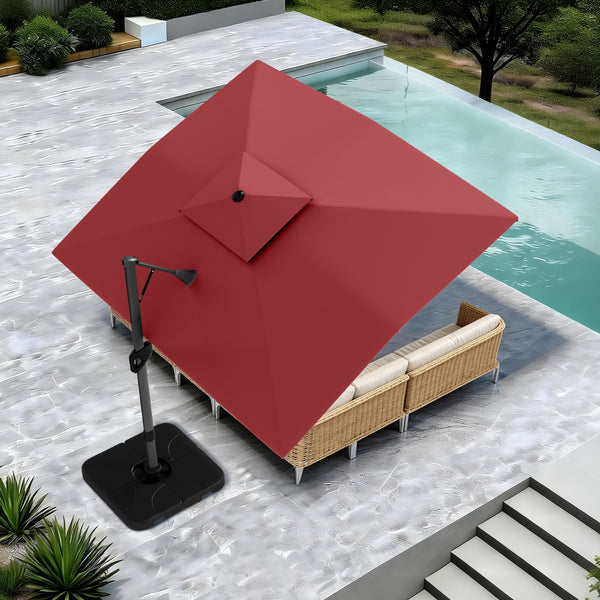 9X12ft Hydraulic Cantilever Patio Umbrellas in 4 Colors