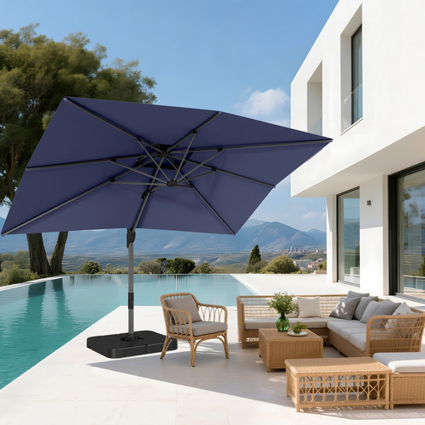 9X12ft Hydraulic Cantilever Patio Umbrellas in 4 Colors