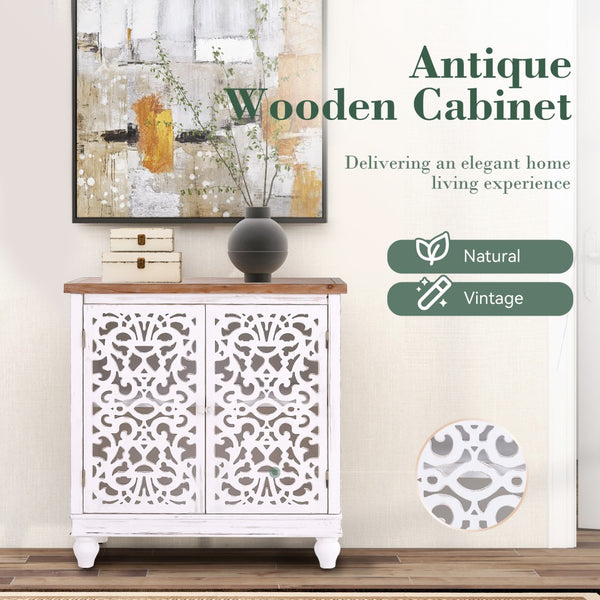 Accent Storage Cabinet with Decorative Carved