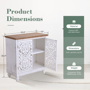 Accent Storage Cabinet with Decorative Carved