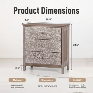 French Country 3 Drawers Accent Chest
