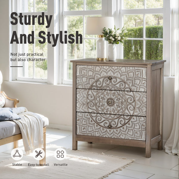French Country 3 Drawers Accent Chest