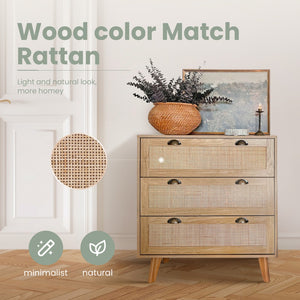 Natural Rattan Storage Cabinet and Chest of Drawers