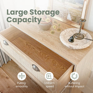 Natural Rattan Storage Cabinet and Chest of Drawers