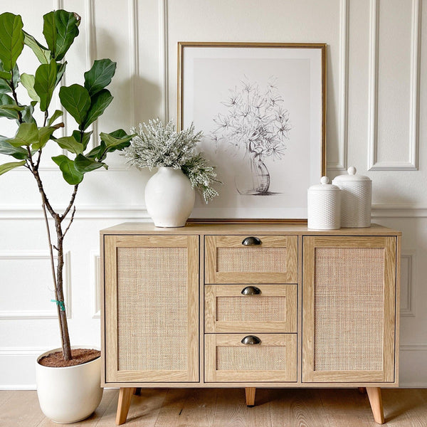 Natural Rattan Storage Cabinet and Chest of Drawers