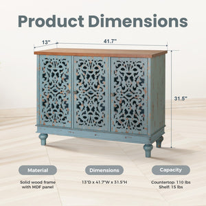 Accent Storage Cabinet with Decorative Carved