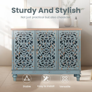 Accent Storage Cabinet with Decorative Carved