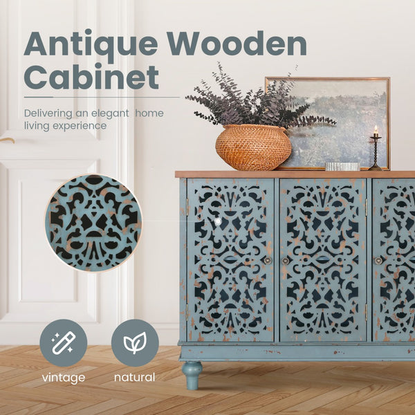 Accent Storage Cabinet with Decorative Carved