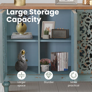 Accent Storage Cabinet with Decorative Carved