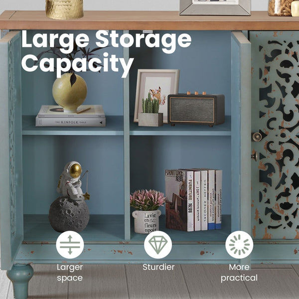 Accent Storage Cabinet with Decorative Carved