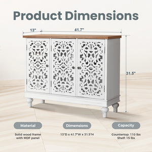 Accent Storage Cabinet with Decorative Carved