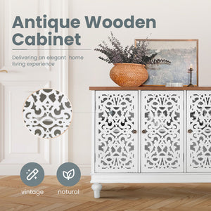 Accent Storage Cabinet with Decorative Carved