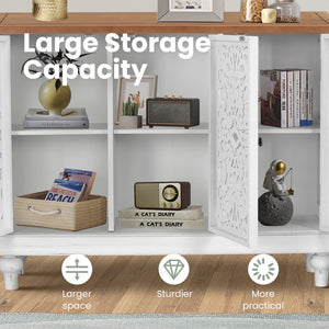 Accent Storage Cabinet with Decorative Carved