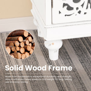 Accent Storage Cabinet with Decorative Carved
