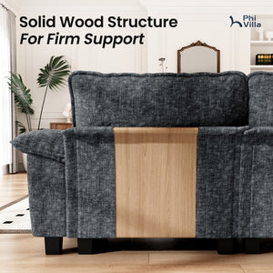 Briar Chenille Living Room Sofa Cloud-like Modular Sectional with Ottoman