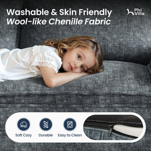 Briar Chenille Living Room Sofa Cloud-like Modular Sectional with Ottoman