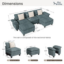 Living Room Modular Sectional Sofa Couch Cloud-like Chenille with Ottoman