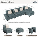 Living Room Modular Sectional Sofa Couch Cloud-like Chenille with Ottoman
