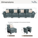 Cloud-like Living Room Sofa Couch Teal Chenille Set