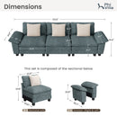 Cloud-like Living Room Sofa Couch Teal Chenille Set