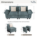 Cloud-like Living Room Lounge Chair of Teal Chenille Fabric