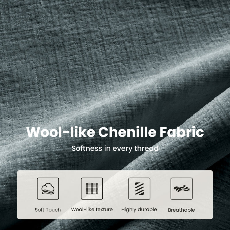 Cloud-like Living Room Lounge Chair of Teal Chenille Fabric