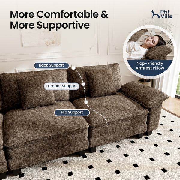 Briar Living Room Sofa Chenille Cloud-like Couch Modular Sectional Large Set