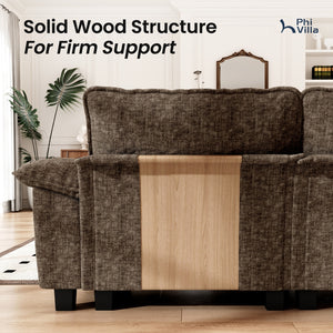 Briar Chenille Living Room Sofa Cloud-like Modular Sectional with Ottoman