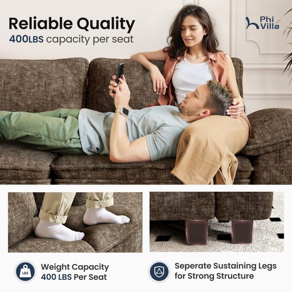 Briar Chenille Living Room Sofa Cloud-like Modular Sectional with Ottoman