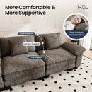 Chenille Living Room Sofa Couch Cloud-like Modular Sectional with Ottoman