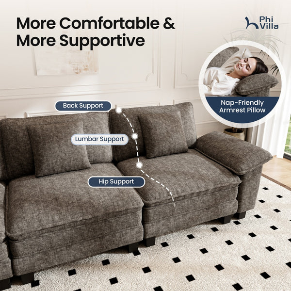 Briar Living Room Sofa Chenille Cloud-like Couch Modular Sectional Large Set