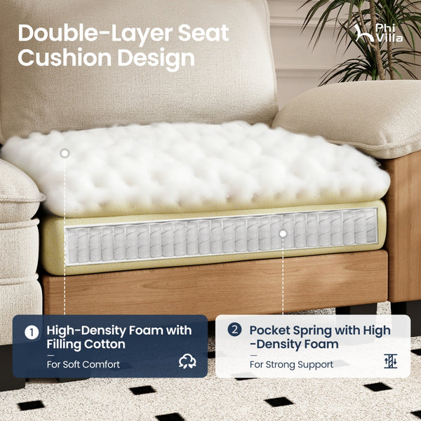 Briar Chenille Living Room Sofa Cloud-like Modular Sectional with Ottoman