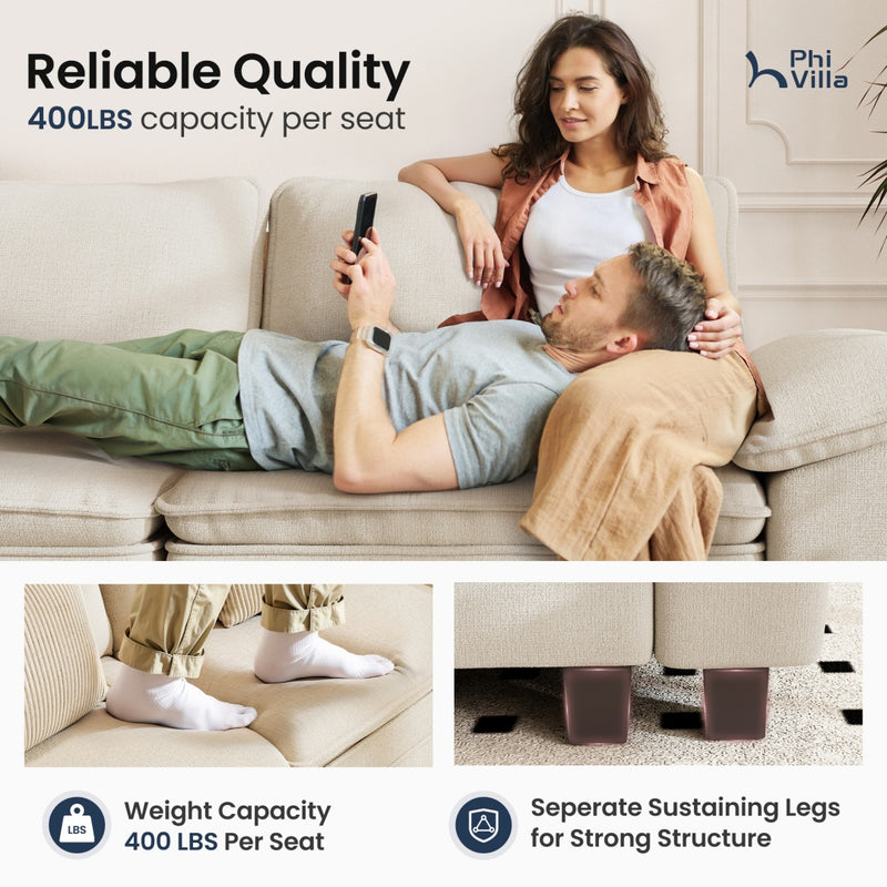 Cloud-like Living Room Modular Sectional Sofa Couch Chenille