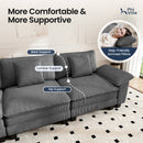 Living Room Sofa Corduroy Cloud-like Couch Modular Sectional Large Set