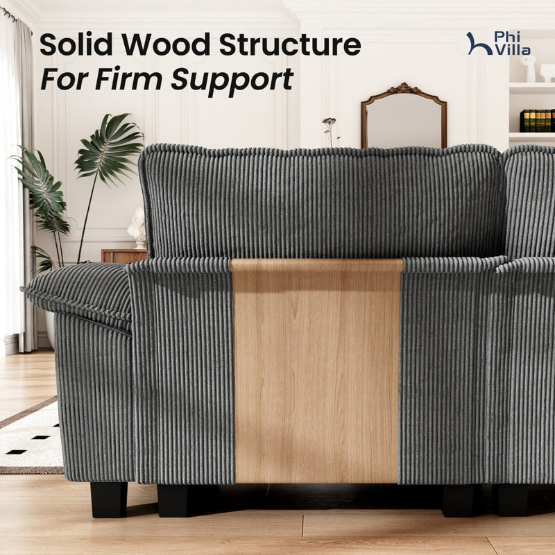 Cloud-like Living Room Sofa Couch Modular Sectional Corduroy Large Set